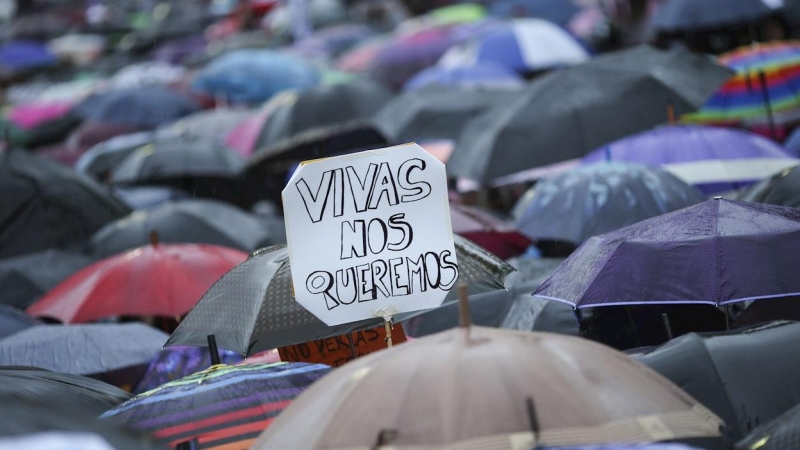 Imagen de archivo de una manifestación contra la violencia machista. EFE/David Fernández
