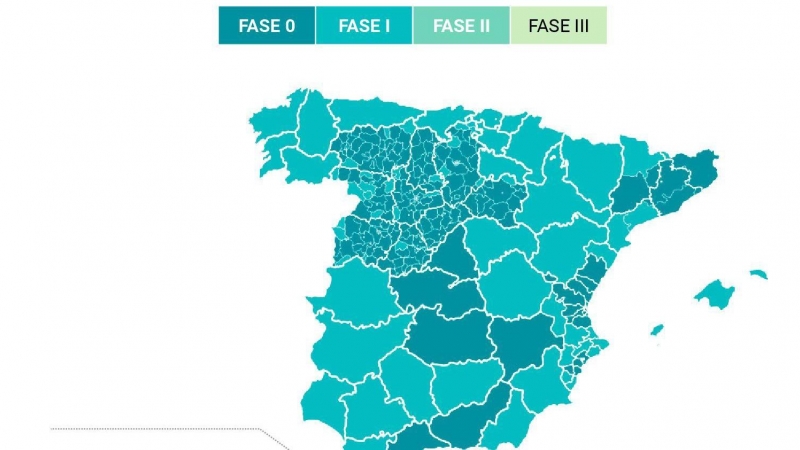 Las provincias y zonas que pasan de fase./ Ministerio de Sanidad