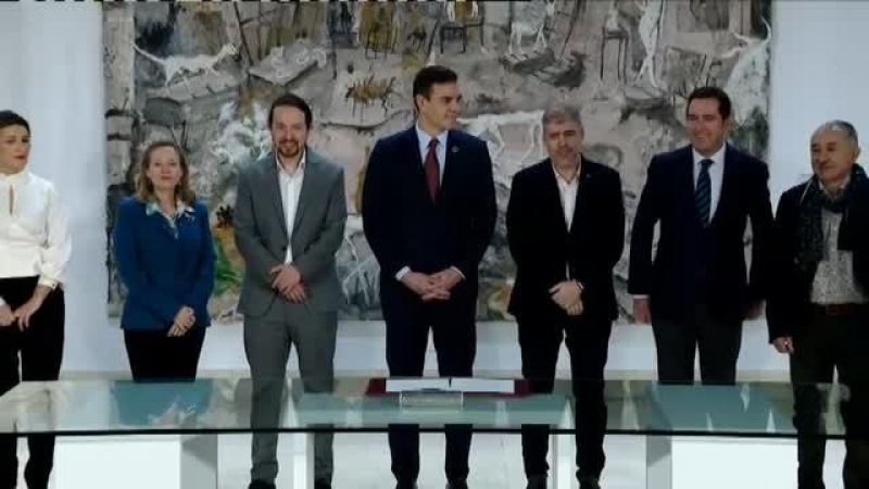 Gobierno y agentes sociales escenifican hoy en La Moncloa la firma de la prórroga de los ERTE hasta el 30 de junio