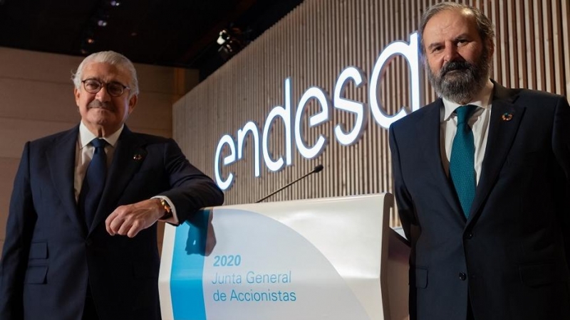 José Bogas (izq.) y Juan Sánchez-Calero, consejero delegado y presidente de Endesa, respectivamente.