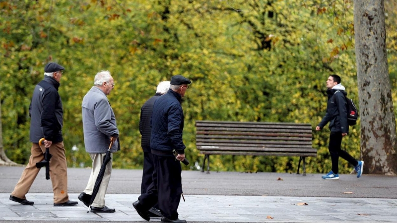 Pensionistas y jubilados pasean en un parque. EFE/LUIS TEJIDO/Archivo