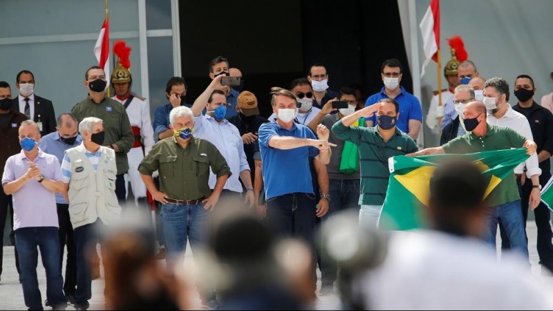 Bolsonaro en la manifestación. REUTERS/Adriano Machado