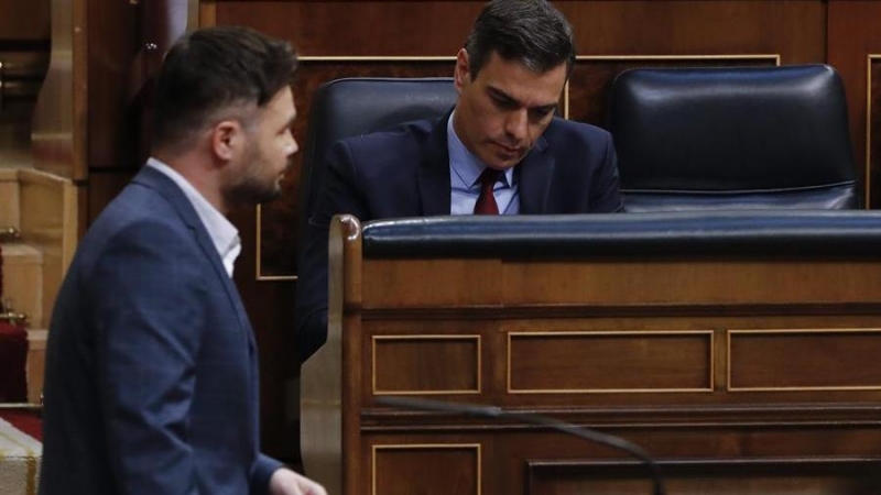 Pedro Sánchez y Gabriel Rufián en el Congreso