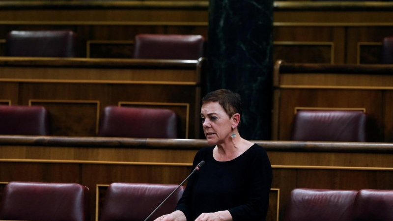 La diputada de EH Bildu Mertxe Aizpuru interviene en el pleno del Congreso, durante el debate  de la quinta prórroga del estado de alarma. E.P./Pool