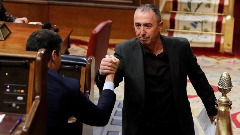 Joan Baldoví y Pedro Sánchez en el Congreso