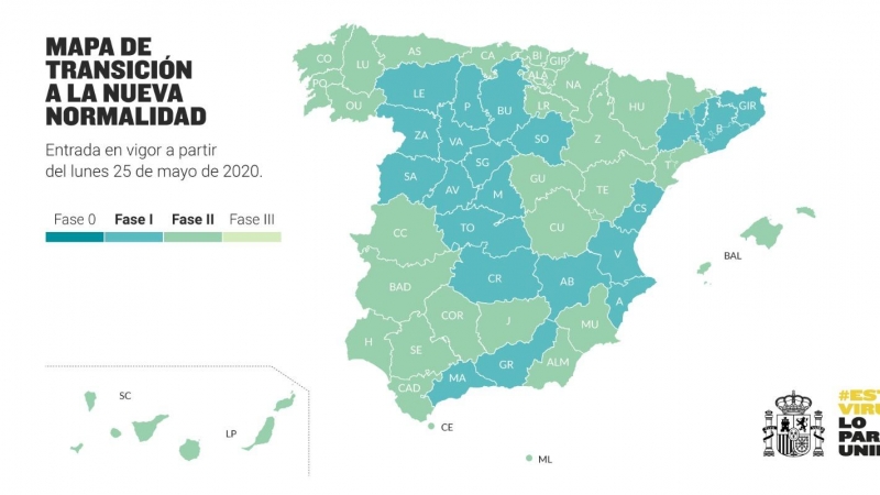 Mapa de la desescalada./ Ministerio de Sanidad