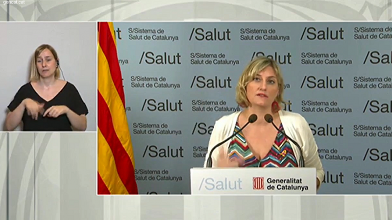 La consellera de Salut, Alba Vergés, en roda de premsa.