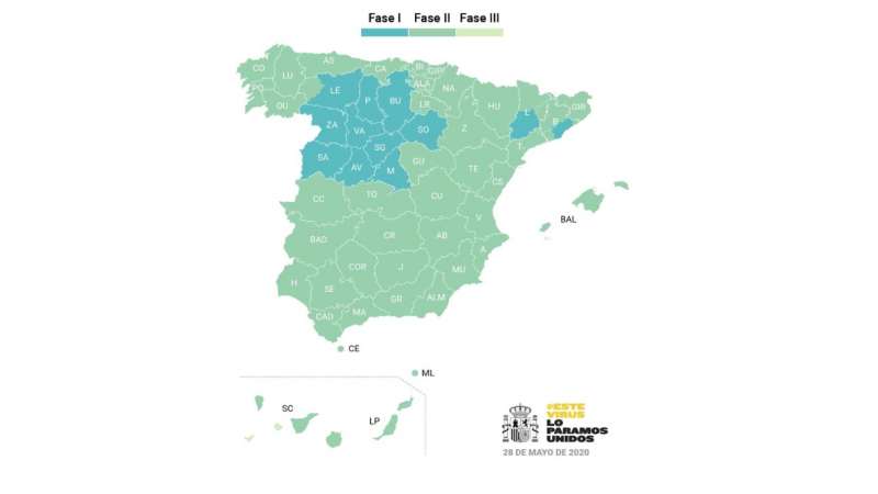 Así queda el mapa de la situación actual de España