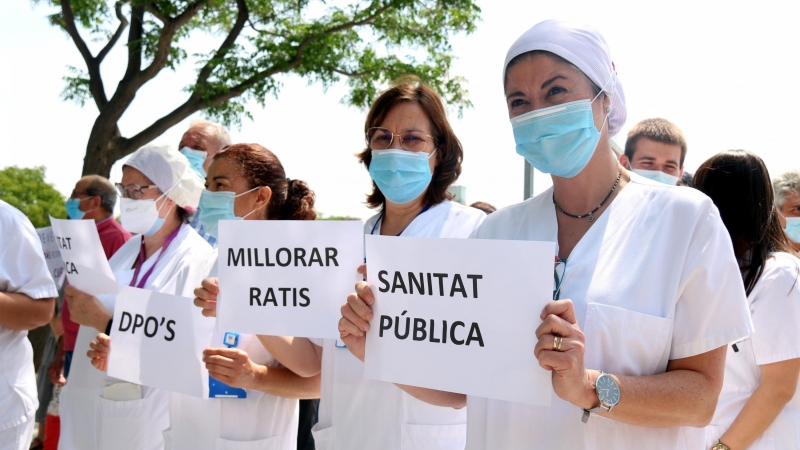 Sanitàries de l'Hospital Parc Taulí de Sabadell reclamen millores laborals. ACN / NORMA VIDAL