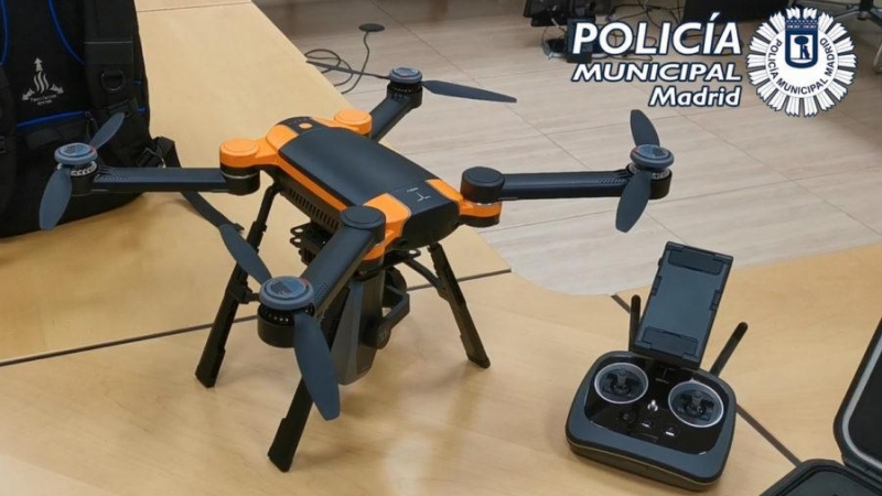 Imagen de un dron de la Policía Municipal. POLICIA MUNICIPAL DE MADRID