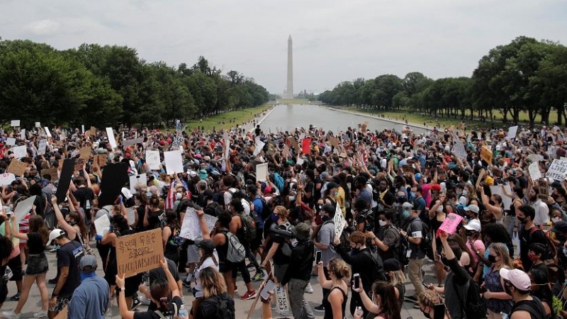 Momento de la marcha en Washington contra el racismo. REUTERS.