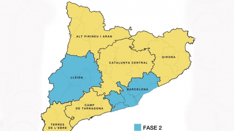 Salut proposa que només Girona i Catalunya Central avancin a la fase 3 el proper dilluns. SALUT