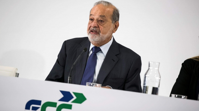 El magnate mexicano Carlos Slim, máximo accionista de la constructora FCC, en una rueda de prensa en Madrid. EFE