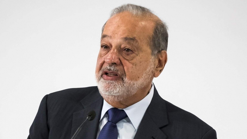 El magnate mexicano Carlos Slim, máximo accionista de la constructora FCC, en una rueda de prensa en Madrid. EFE