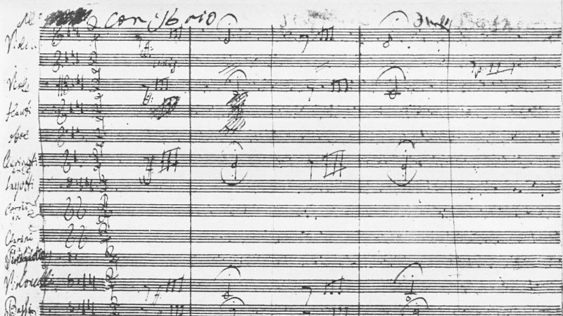 Primera página de la Quinta Sinfonía de Beethoven, que se estrenó el 22 de diciembre de 1808 en Viena