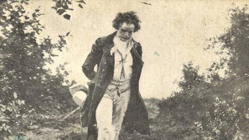 Beethoven paseando en la naturaleza. / Julius Schmid