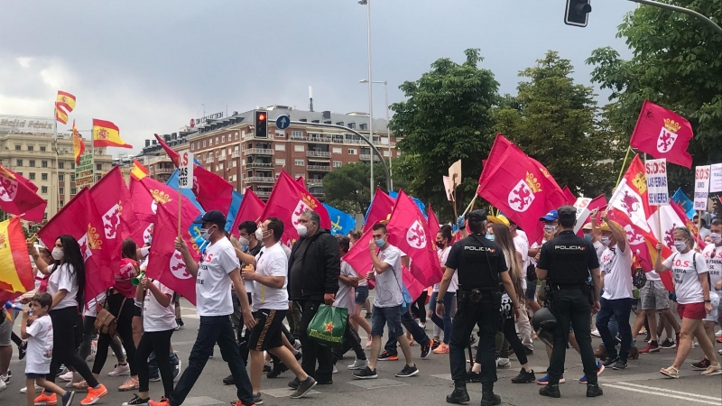 Los feriantes durante la manifestación celebrada el 24 de junio en Madrid. / Archivo