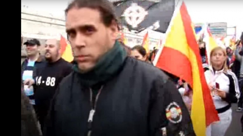 Francisco de Borja Jurado Barrionuevo, en una manifestación nazi en 2009.