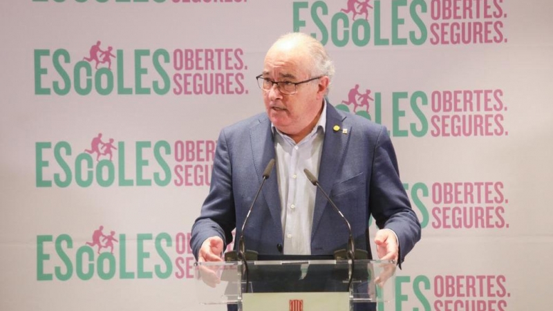 El conseller d'Educació, Josep Bargalló, durant la compareixença per explicar les mesures de seguretat sanitàries durant el curs 2020-2021. Govern de la Generalitat