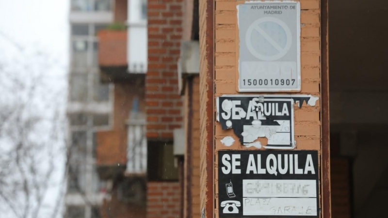 Varios carteles de 'Se Alquila' en la pared de un edificio. / Europa Press / Archivo