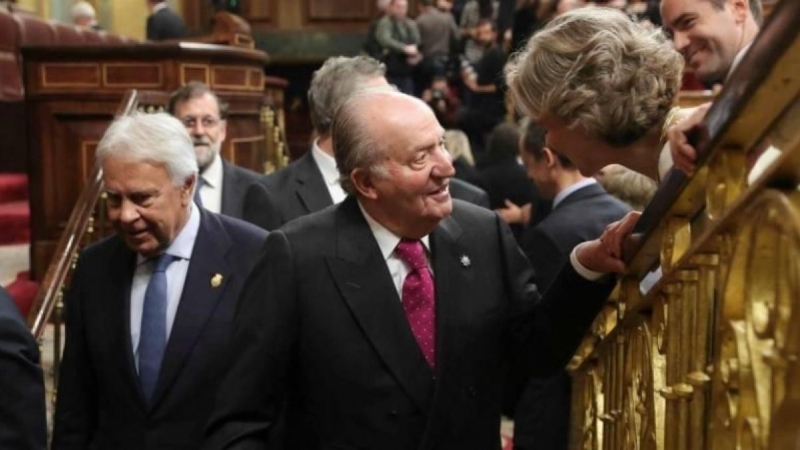 Juan Carlos I en el Congreso, durante el aniversario de la Constitución el 6 de diciembre de 2018 / EFE