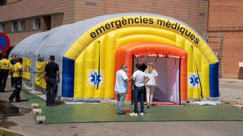 Hospital Arnau de Vilanova de Lleida, capital de la comarca del Segriá, donde se han registrado 190 casos de coronavirus. / EFE