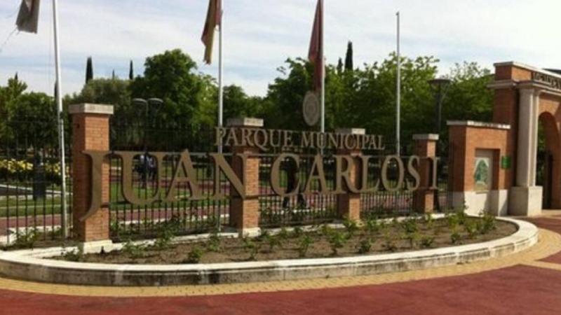 Entrada del parque Juan Carlos I en Pinto