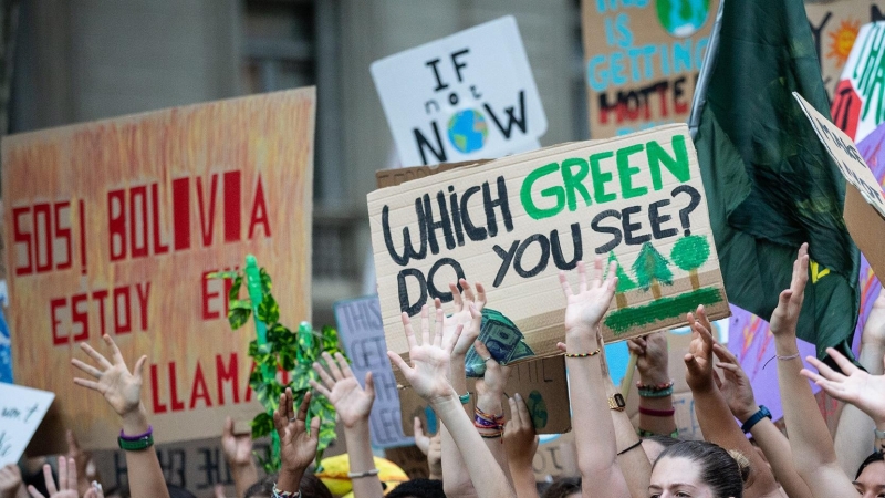 Manifestació de la vaga pel clima, el setembdre de 2019 a Barcelona. DAVID ZORRAKINO / EUROPA PRESS