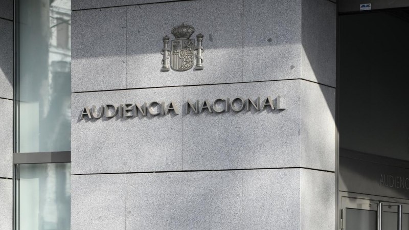 Letrero de la Audiencia Nacional, en su sede en Madrid. E.P./Óscar Cañas