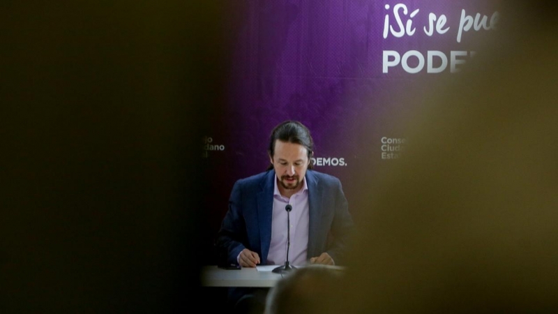 El secretario general de Podemos y vicepresidente segundo del Gobierno, Pablo Iglesias, durante la reunión del Consejo Ciudadano Estatal del partido, celebrado el pasado enero. E.P./Ricardo Rubio