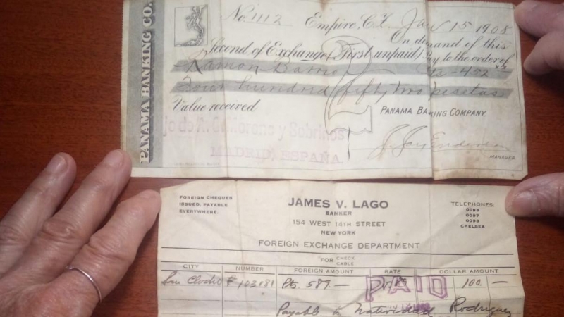 Cheques enviados por Gervasio González