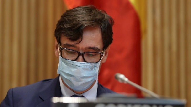 El ministro de Sanidad, Salvador Illa, durante una comparecencia en la Comisión de Sanidad del Congreso. EFE/ Mariscal/Archivo