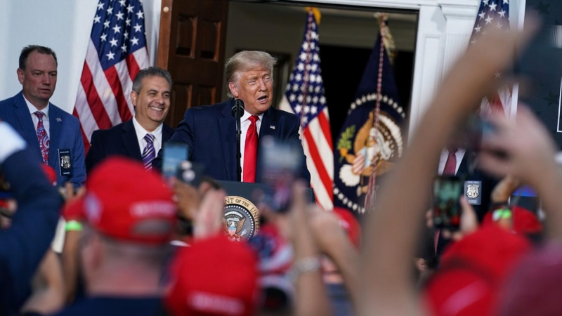 El presidente de Estados Unidos, Donald Trump, durante un evento de la Policía de Nueva York. - REUTERS