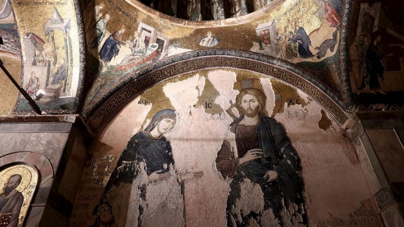 Una vista de los mosaicos del Museo de Chora (Kariye) o la iglesia ortodoxa griega bizantina en Estambul, Turquía. EFE / EPA / SEDAT SUNA
