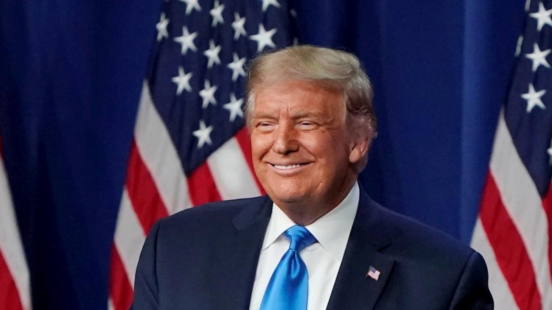 El presidente de EEUU, Donald J. Trump, durante el primer día de la Convención Nacional Republicana (RNC) en Charlotte, Carolina del Norte, (EEUU). EFE / EPA / Chris Carlson /