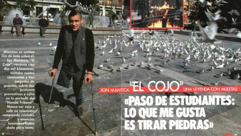 Entrevista a Jon el Cojo Manteca en la revista 'Interviú'.