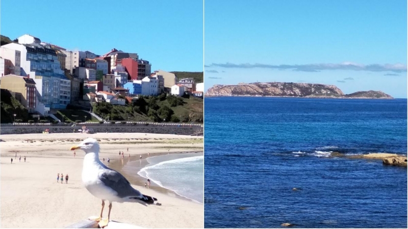 Desde la playa de Malpica se ven a lo lejos las islas Sisargas. / HENRIQUE MARIÑO