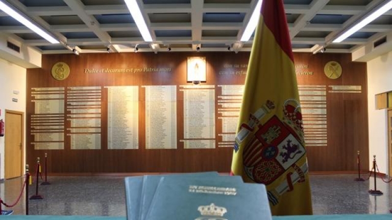 El polémico memorial se encuentra en el salón de actos de la comandancia de la  Guardia Civil de Zaragoza. /GUARDIA CIVIL