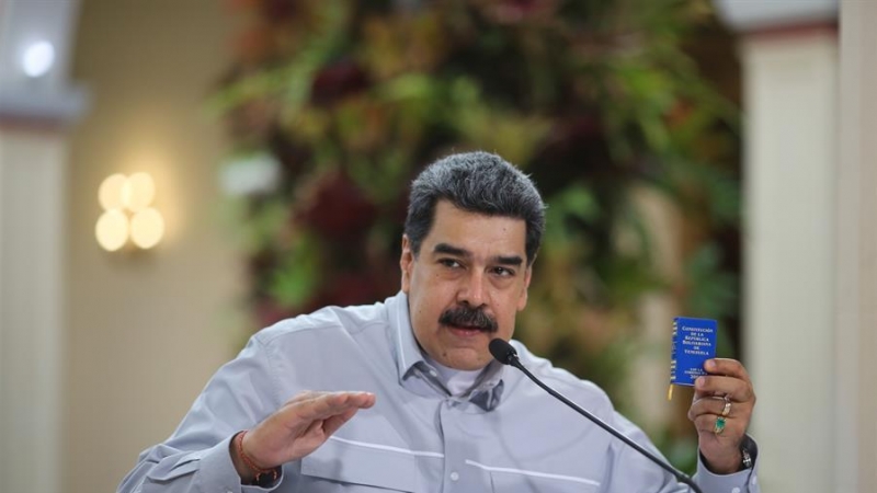 Fotografía cedida por la oficina de prensa de Miraflores donde se observa al presidente venezolano, Nicolás Maduro. /EFE/ Prensa Miraflores