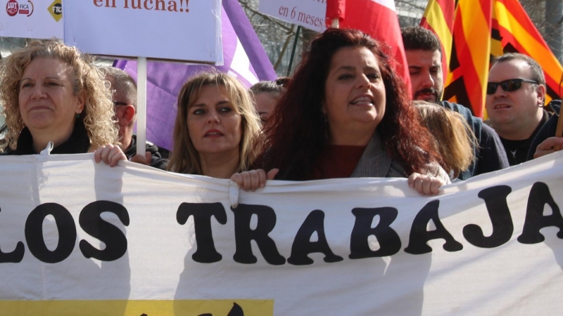 Treballadores de Continental en una de les marxes de protesta. Norma Vidal / ACN