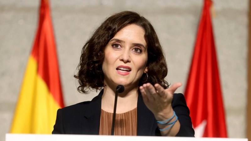 La presidenta madrileña, Isabel Díaz Ayuso, ofrece una rueda de prensa para anunciar las restricciones de movilidad para hacer frente al coronavirus. La A partir del lunes se rstringe la movilidad en las 37 áreas de la región más afectadas por el coronavi