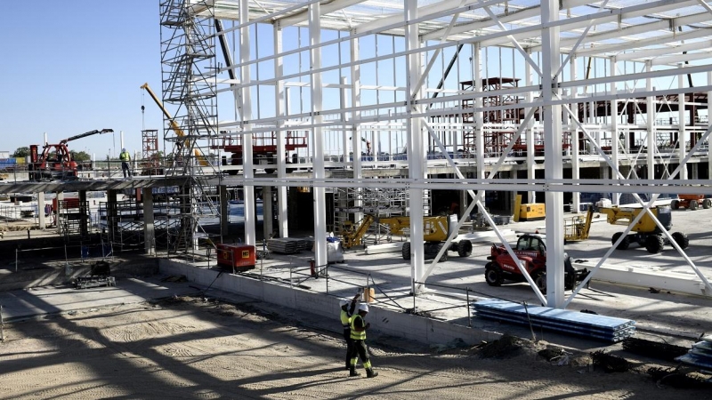 Obras de construcción del nuevo Hospital de Emergencias de la Comunidad de Madrid, en la zona de Valdebebas. E.P./Óscar Cañas