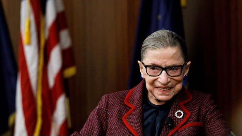 La jueza Ruth Bader Ginsburg, en Nueva York en 2018. EFE/EPA/JUSTIN LANE