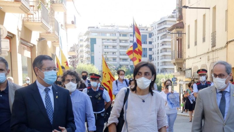 El president Quim Torra a la seva arribada al mercat del llibre infantil Encontats a Balaguer. ANNA BERGA / ACN