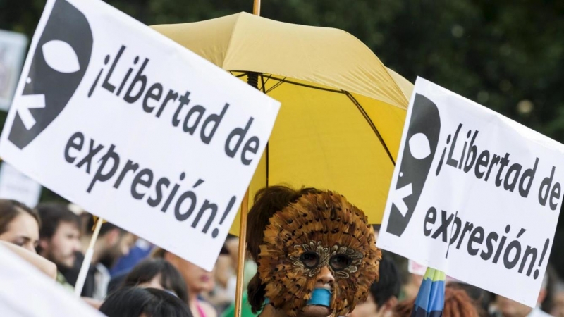 Imagen de archivo de una manifestación la 'ley mordaza'. - REUTERS