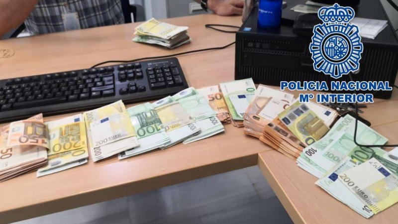 Imagen del dinero incautado por la Policía Nacional. /Policía Nacional