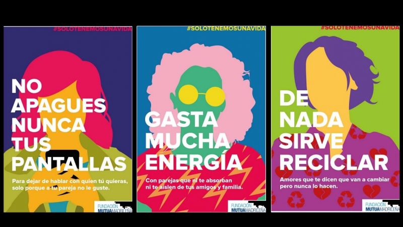 Carteles de la campaña gráfica #solotenemosunavida, premiada por la Fundación Mutua Madrileña.
