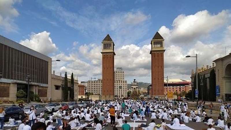 Metges Interns Residents (MIR) durant una protesta a Barcelona per reclamar millores laborals. METGES DE CATALUNYA / ACN