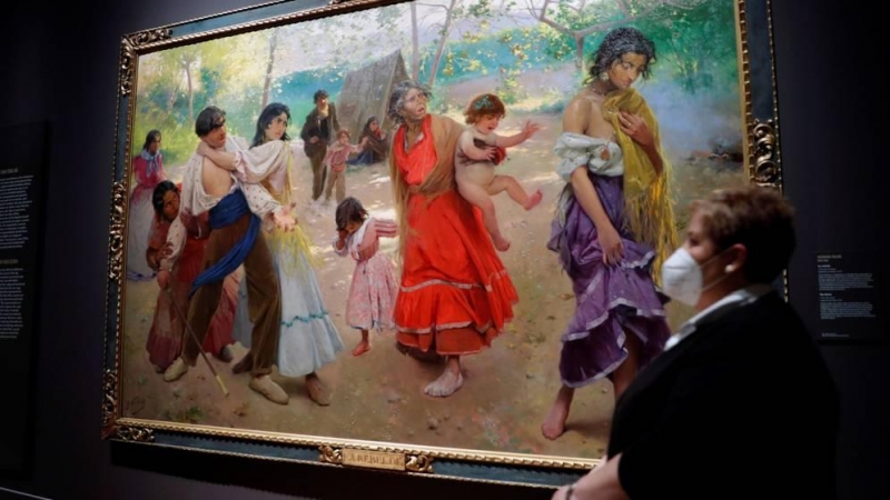 Detalle de la obra Antonio Fillol (1870-1930)'La rebelde” en la inauguración de 'Invitadas'. | EFE