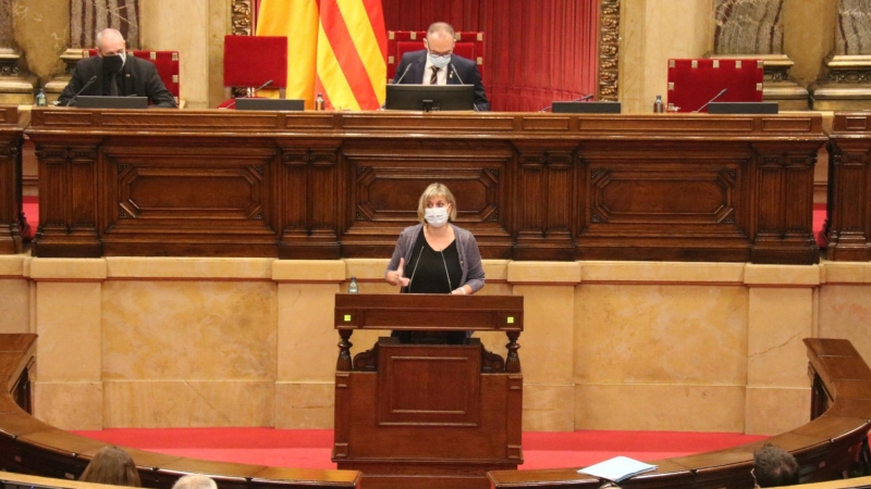 La consellera de Salut en funcions, Alba Vergés, durant la seva intervenció al ple del Parlament. ACN/Mariona Puig